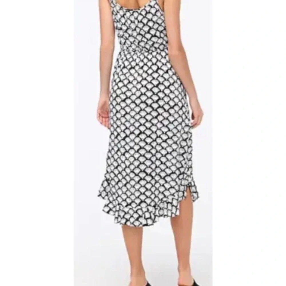 J.CREW‎ Women Beautiful Curved Ruffle Hem Midi Dress Lightweight Size 4 MSRP $98